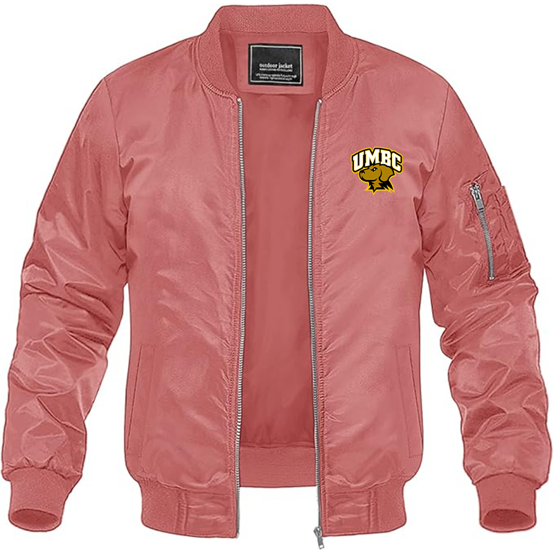 Men's UMBC Retrievers Lightweight Bomber Jacket Windbreaker Softshell Varsity Jacket Coat